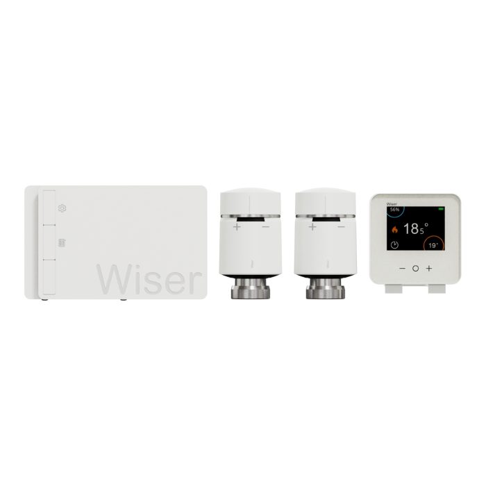 Wiser - KIT VANNES THERMOSTATIQUES CONNECTÉES PASSERELLE WIFI + 2 TÊTES DE VANNE (Génération 2)