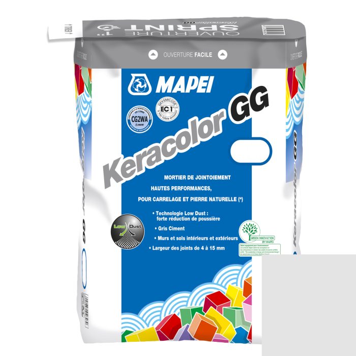 Mortier de jointoiement large KERACOLOR GG 111 - Gris ARGENT - pour joint de 4 à 15mm [25kg]