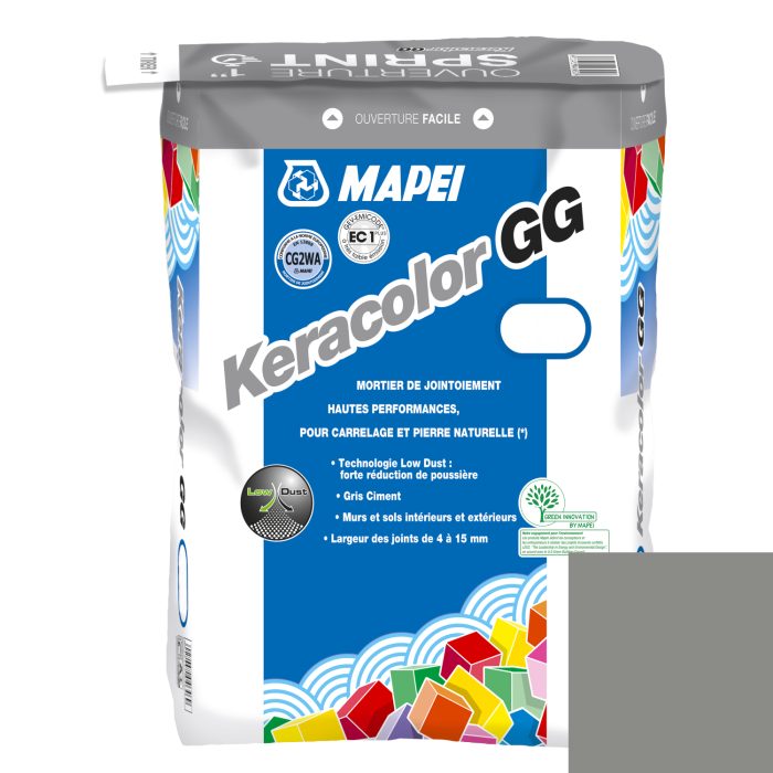 Mortier de jointoiement large KERACOLOR GG 112 - Gris MOYEN - pour joint de 4 à 15mm (25kg)