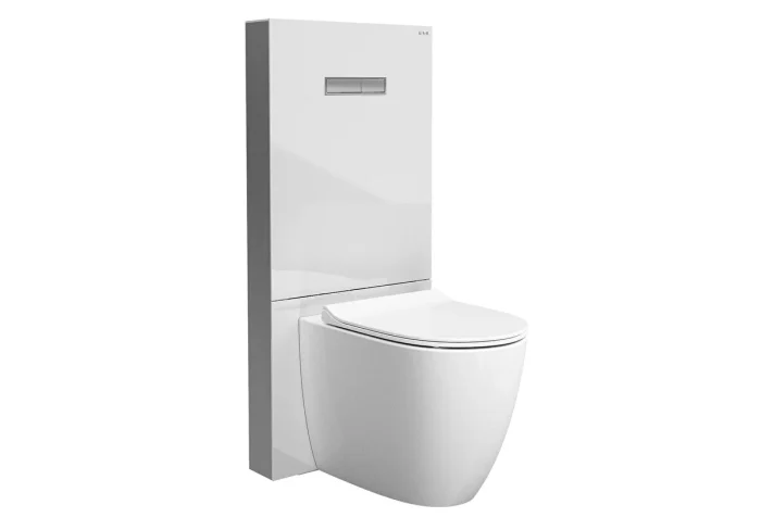 Réservoir caché en verre pour WC à poser - VITRUS [Blanc]