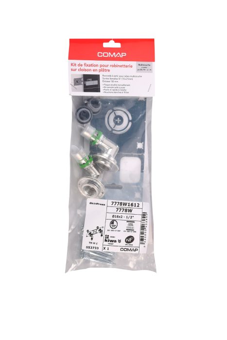 Kit de fixation pour robinetterie sanitaire sur plaque de plâtre (16x2-1/2)