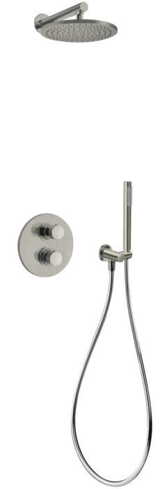 Ensemble de douche thermostatique encastré COX (Gris acier brossé)