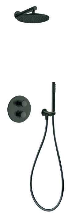 Ensemble de douche thermostatique encastré COX (Noir mat brossé)